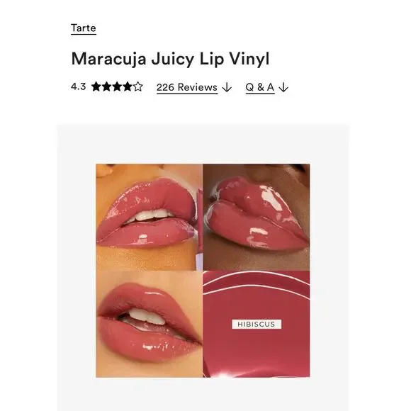 NIB - Tarte Maracuja Juicy Lip Vinyl - Hibuscus - Picture 2 of 4
